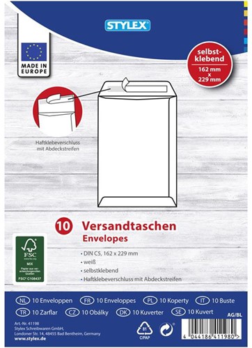 10 C5-Umschläge 162 x 229 mm 41198