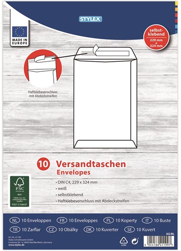 10 A4-Umschläge 229x324 Weiß 41199