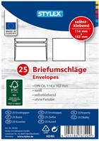 25 Briefumschläge C6 selbstklebend 114x162mm