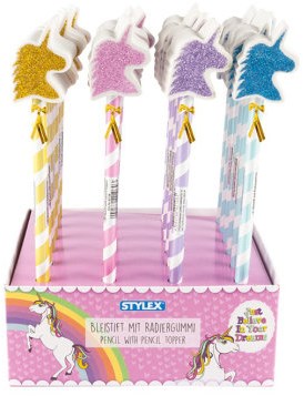24 Potloden met Unicorn gum 42106
