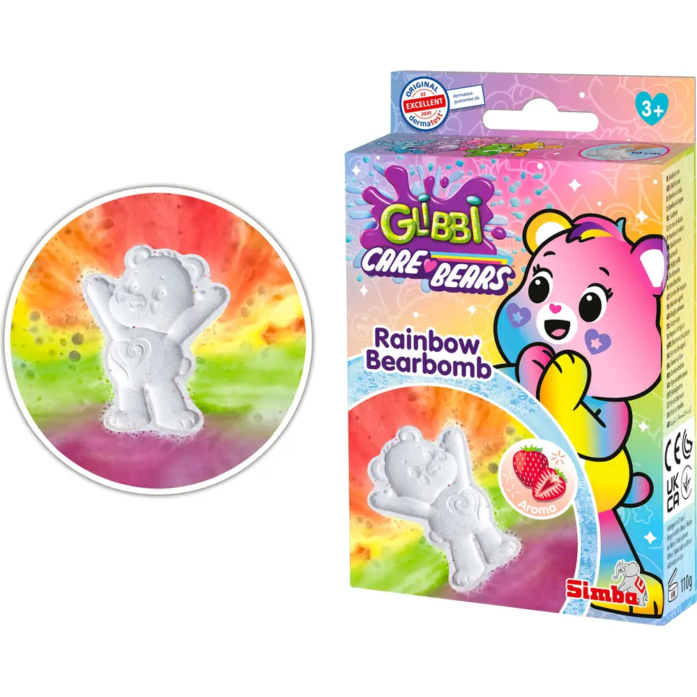 Simba Glibbi Care Bears Badespielzeug Bearbomb mit Regenbogenfarben