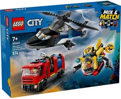 LEGO City Bauset Hubschrauber Feuerwehrfahrzeug U-Boot 60462 Spielzeug