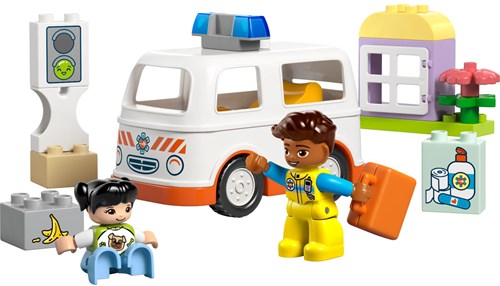 LEGO DUPLO Rettungswagen Bauset mit Fahrer und Krankenhaus Spielzeug-2