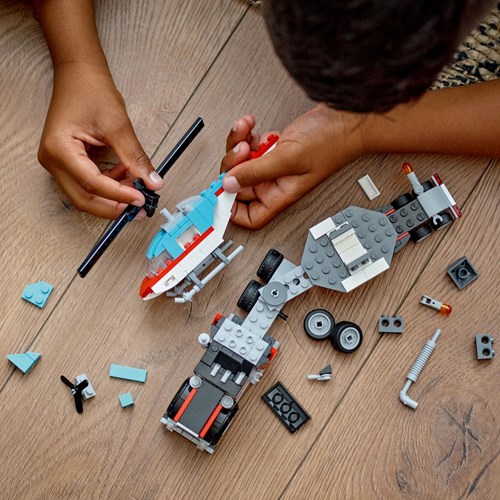 Creator Tieflader mit Hubschrauber-3