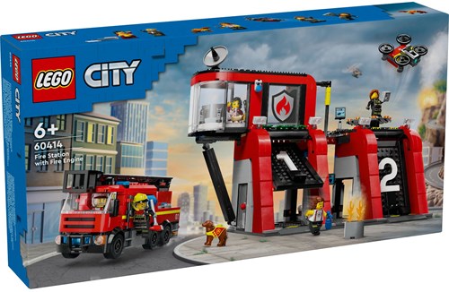 LEGO City Feuerwehr Spielzeug Feuerwehrstation und Feuerwehrauto 60414