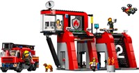 LEGO City Feuerwehr Spielzeug Feuerwehrstation und Feuerwehrauto 60414-2