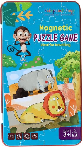 Magnetisches Reisespiel Tierpuzzle im Blech - Lernspielzeug