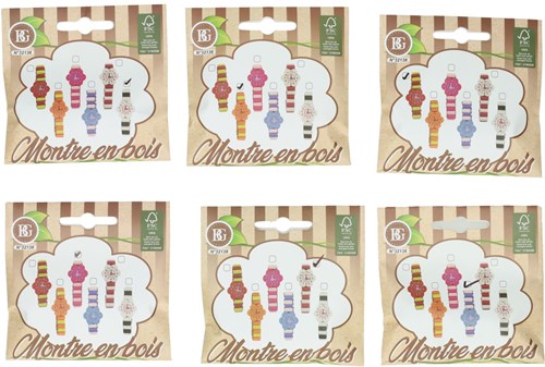Holzfarbenes Uhr Spielzeug Accessoire für Kinder