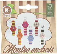 Holzfarbenes Uhr Spielzeug Accessoire für Kinder-2