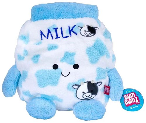 BumBumz Kuscheltier Milchpackung - Plüschspielzeug 30 cm blau Beanbag-Gefühl