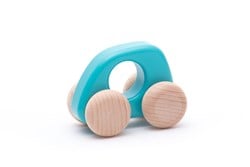Bajo Holz Mini Auto blau - nachhaltiges Spielzeugauto für Kinder