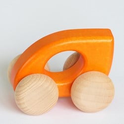 Bajo Holzauto Blatt orange - nachhaltiges Spielzeugauto für Kinder
