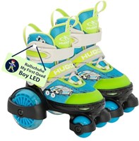 Hudora Rollschuhe LED verstellbar Größe 26-29 für Kinder Jungen Mädchen