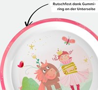 Haba Kindergeschirr Teller Prinzessin und Pferd - Melamin - Rosa - 18 cm-2