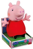 Chillfactor Peppa Pig Plüschfigur sprechende Puppe rotes Kleid 20cm Spielzeug-2
