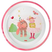 Haba Kindergeschirr Teller Prinzessin und Pferd - Melamin - Rosa - 18 cm