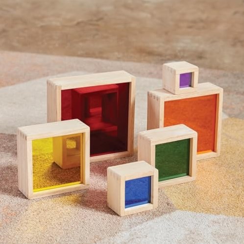 Guidecraft Lernspielzeug Nesting Pyramid Mirror Set - buntes Spiegelspiel-2