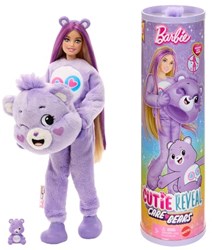 Mattel Barbie Puppe Care Bears lila - Cutie Reveal Modepuppe mit Zubehör