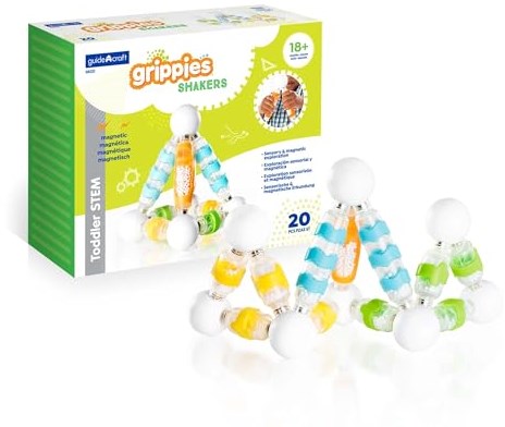 Guidecraft magnetisches Konstruktionsspielzeug Grippies Shakers - 20-teiliges Set