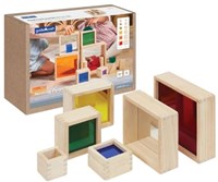 Guidecraft Lernspielzeug Nesting Pyramid Mirror Set - buntes Spiegelspiel