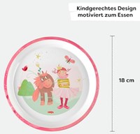 Haba Kindergeschirr Teller Prinzessin und Pferd - Melamin - Rosa - 18 cm-3