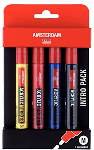 Acrylmarker Set Amsterdam 4 Farben 4mm - kreative Malmarker