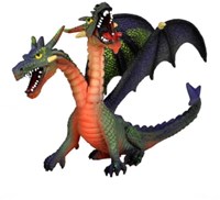 Bullyland Spielfigur Drache doppeltköpfig grün Fantasy Spielzeug 13 cm
