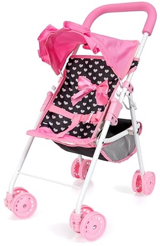 Bayer Chic 2000 Puppenbuggy schwarz rosa - Spielzeug Puppenwagen Buggy
