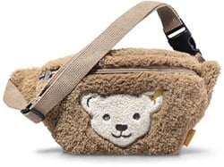 Steiff Plüsch Gürteltasche Teddybär mit Quietsche braun - Kindertasche 20 cm