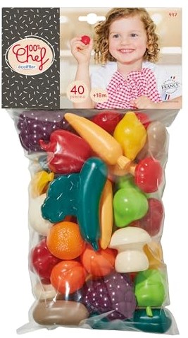 Ecoiffier Spielzeug Obst und Gemüse - 40-teiliges Kinderset