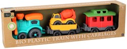 KiddyGo Bio Zug Spielzeug mit Waggons und Flugzeug aus Bioplastik