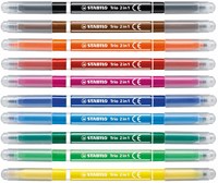Stabilo Filzstifte Trio 2 in 1 mit dünner und dicker Spitze - Etui 10 Farben-3