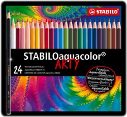 Stabilo aquacolor Premium Aquarellfarbstift Metallbox 24 Farben