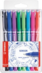 STABILO Fineliner 0,3 mm Set - 8 Farben - SENSOR Schreibkomfort