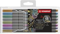 Premium Metallic-Filzstift - STABILO Pen 68 metallic - 8er Pack - mit 8 verschiedenen Metallic-Farben