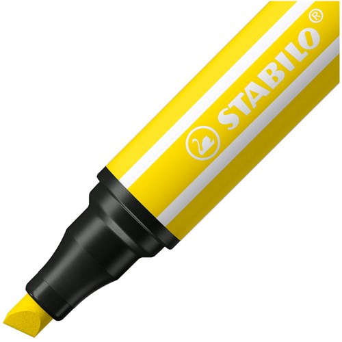 Stabilo Filzstift Pen 68 MAX mit dicker Keilspitze zitronengelb-2