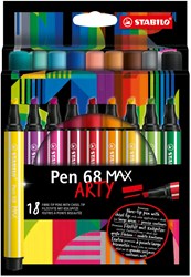 Stabilo Filzstifte Pen 68 MAX ARTY Set mit dicker Keilspitze 18 Stück
