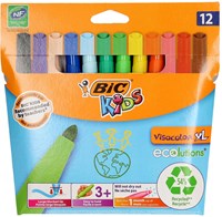 BIC Filzstifte Visacolor XL Ecolutions - 12 Stück - kinderfreundlich