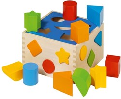 Goki Holz Sortierbox Lernspielzeug Formenpuzzle