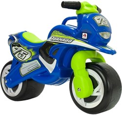Laufrad Motorrad Tornado blau/grün - stabiles Ride-on für Kleinkinder