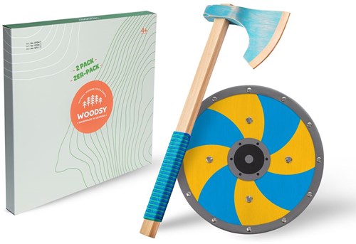 Woodsy Wikinger Holzspielzeug Axt und Schild - Buchenholz ab 4 Jahren