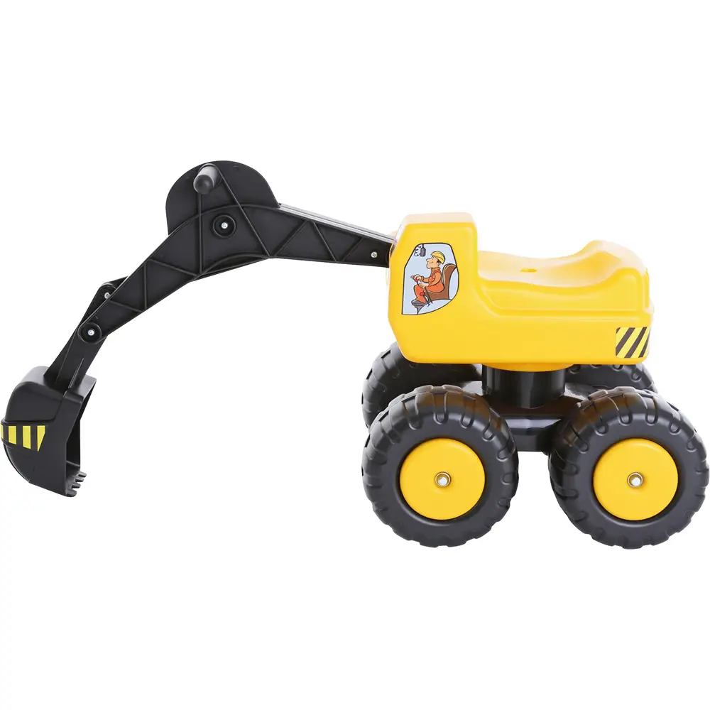 Vedes Bagger Spielzeug gelb schwarz mit beweglichem Arm 100 kg
