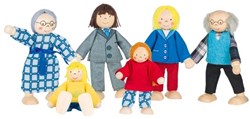 Goki Puppenhaus Biegepuppen City Familie Holzspielzeug