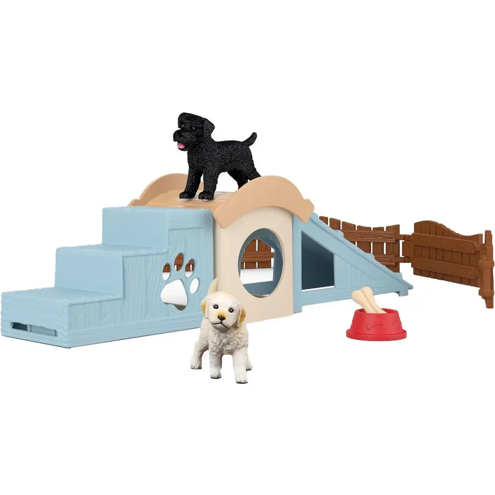 Schleich Abenteuerzeit Welpen Spielset Bauernhof mit Hunden und Zubehör