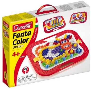 Quercetti Mosaikspielzeug Fantacolor Design 300 Stifte tragbar