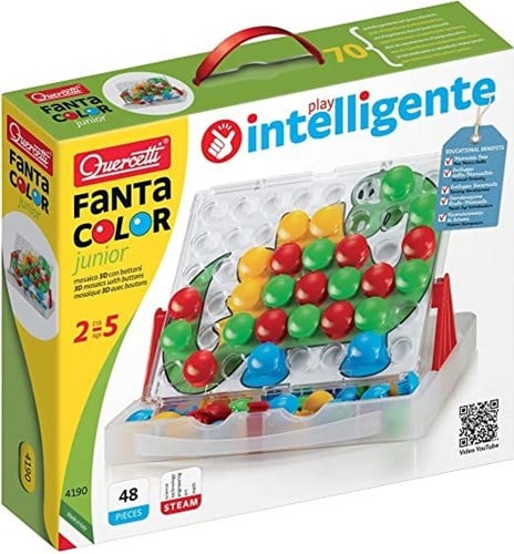 Quercetti Mosaikspielzeug FantaColor Junior - pädagogisches Bastelspiel
