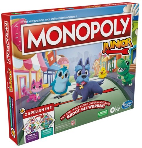 Hasbro Monopoly Junior Brettspiel - 2 Spiele in 1 für Kinder