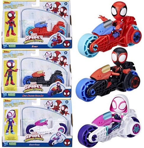 Hasbro Marvel Spidey Spielzeugmotorrad mit Actionfigur - Superhelden Abenteuer