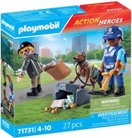 Playmobil Polizei Spielzeug Action Heroes Polizeihund mit Dieb Set