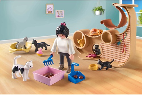 Playmobil Katzen-Café Bauset - My Life - Katzen Spielzeug-2